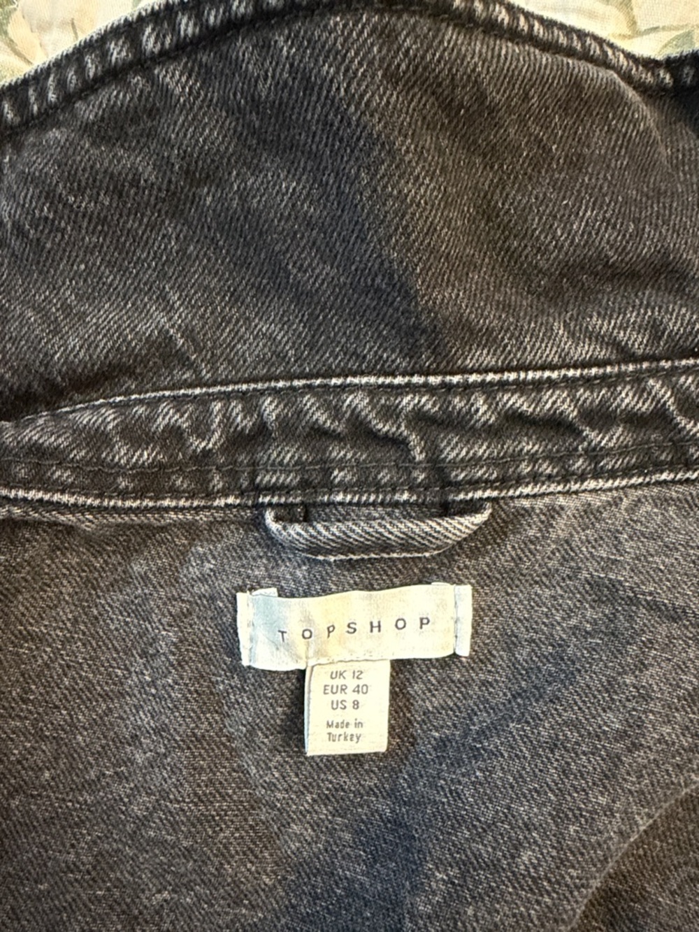 Topshop Charcoal Washed Denim Jacket